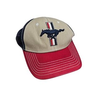 Ford Mustang Embroidered Logo Baseball Cap Hat Red‎ Beige Blue Motorsport